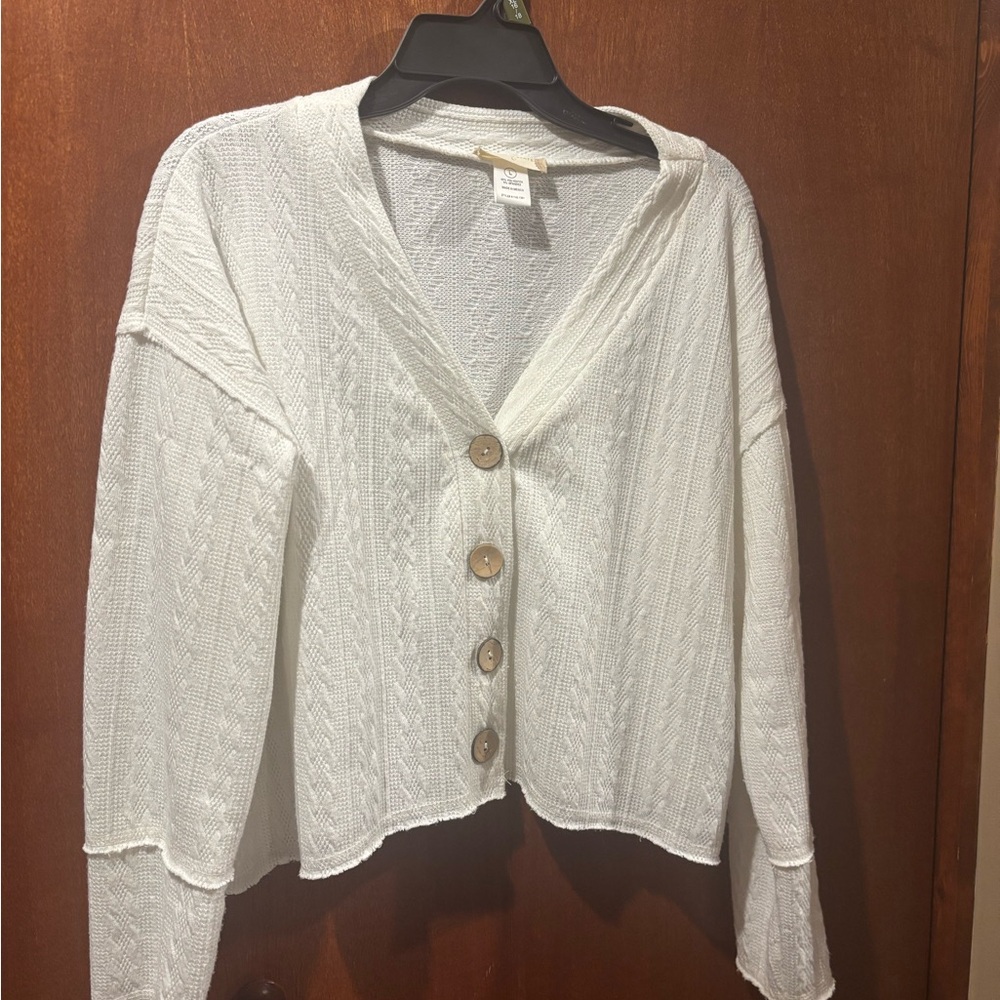 Altar'd State Cream Knit Crop Sweater